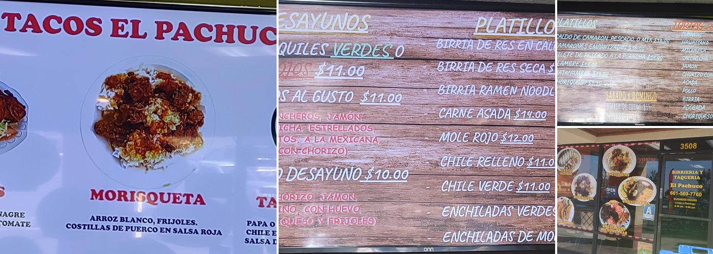 Birrieria y Taqueria El Pachuco Menu