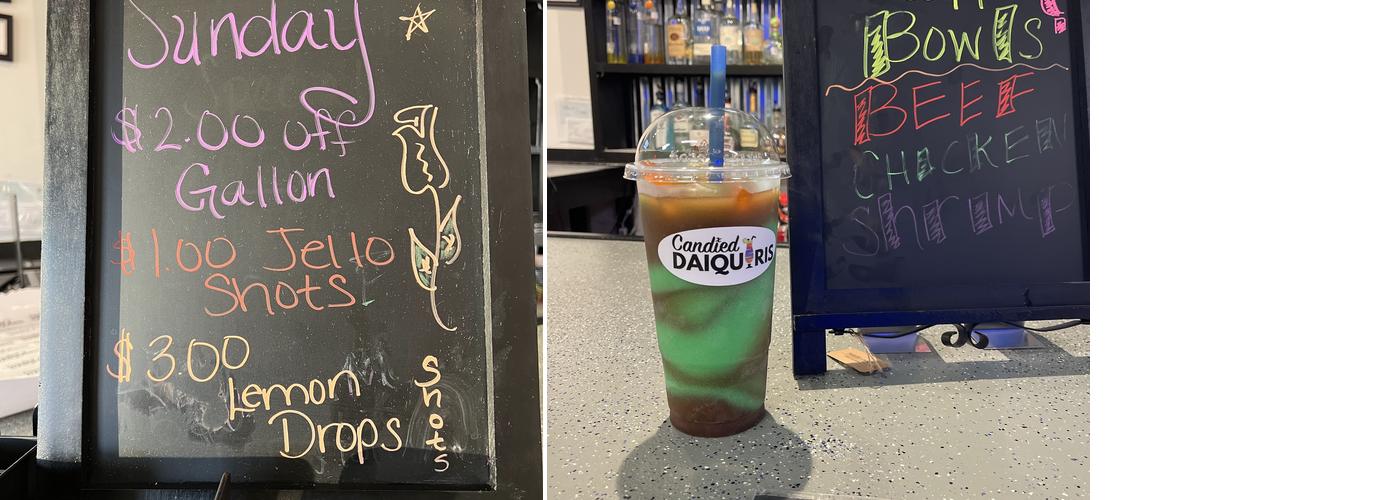 Candied Daiquiris Waco Menu