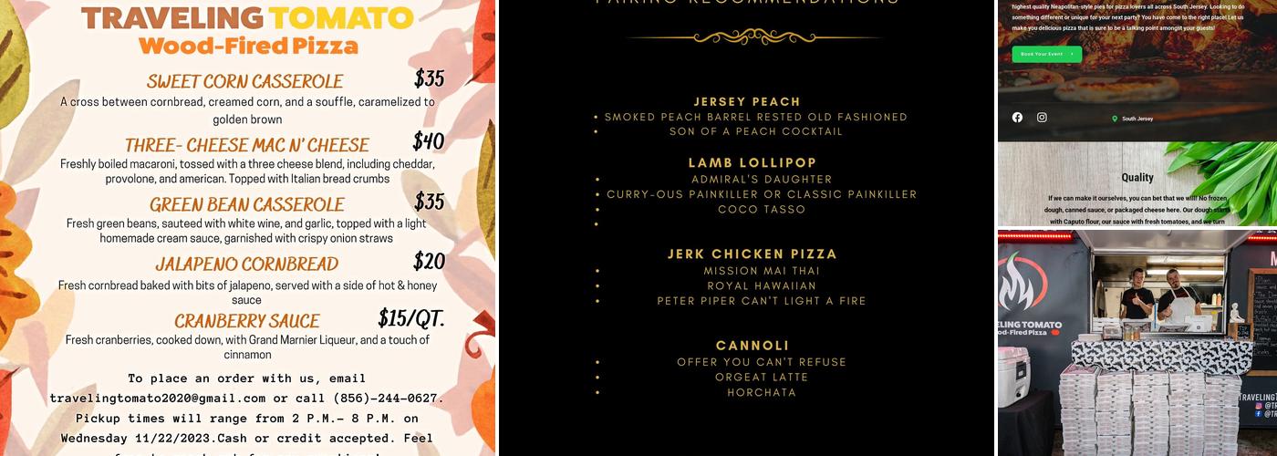 Traveling Tomato Wood Fired Pizza Menu