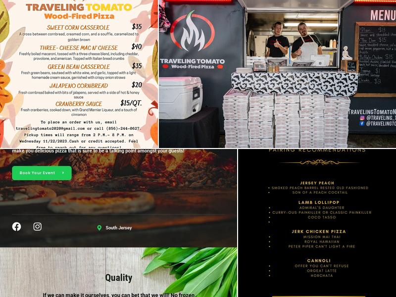 Traveling Tomato Wood Fired Pizza Menu