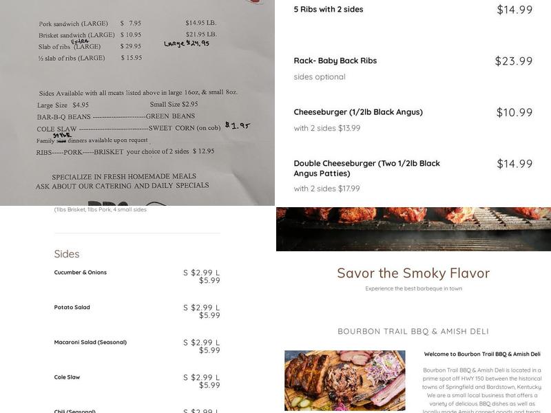Bourbon Trail BBQ & Amish Deli Menu