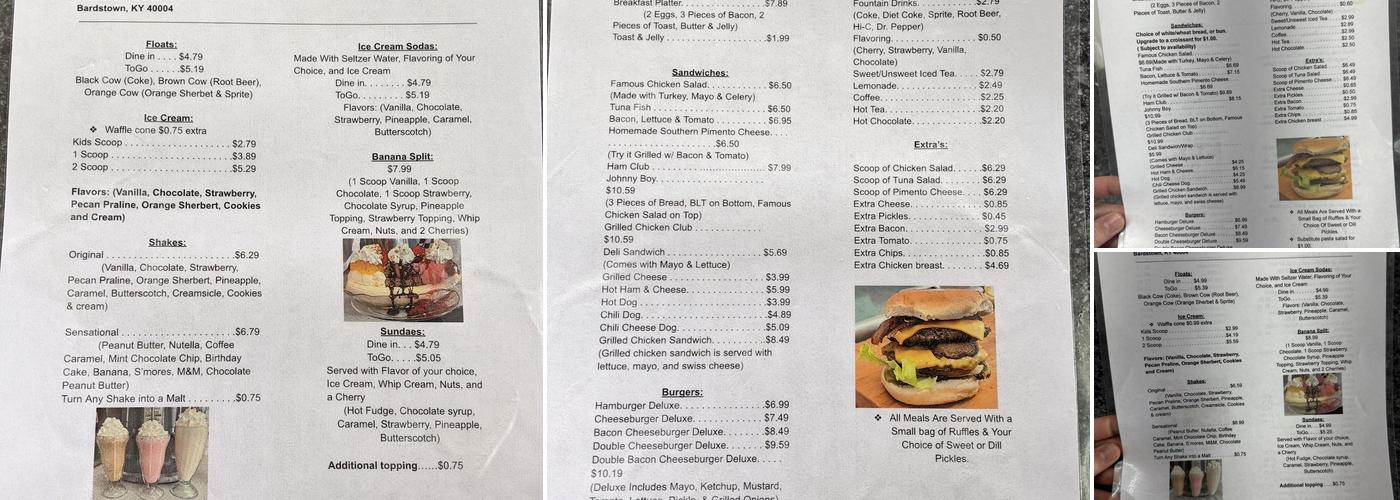 The Fountain on Court Square Menu