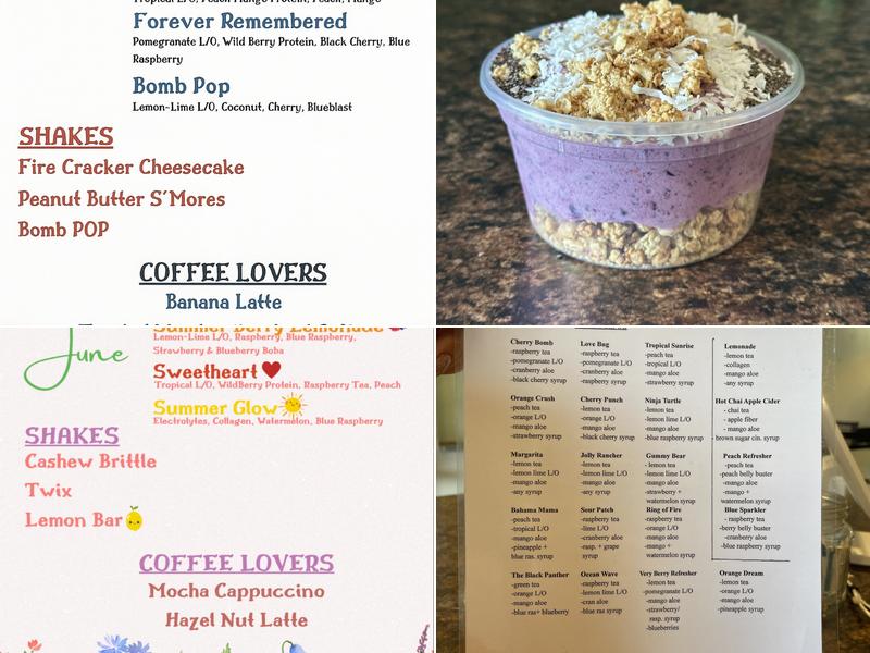 Excel Nutrition Menu