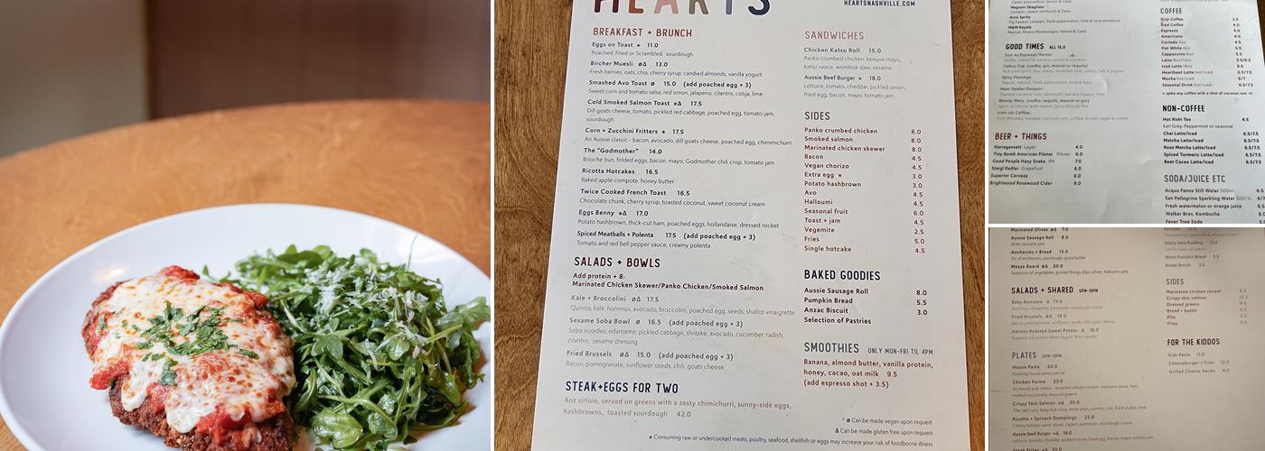 Hearts Menu