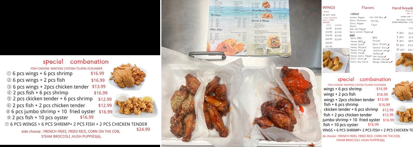 Seafood Wings Menu
