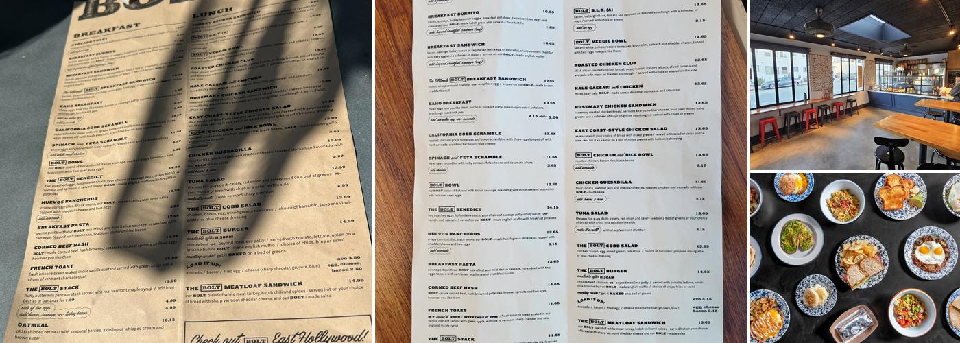 BOLT Hermosa Beach Menu