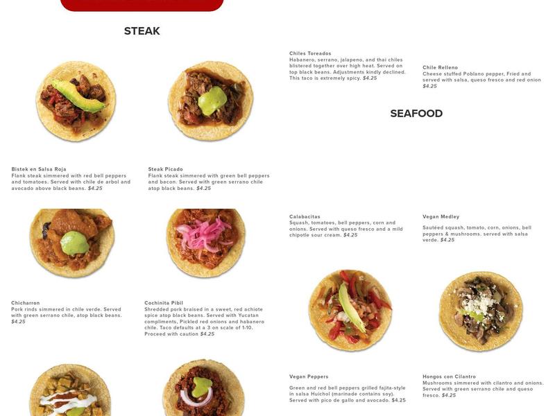 Guisados Menu