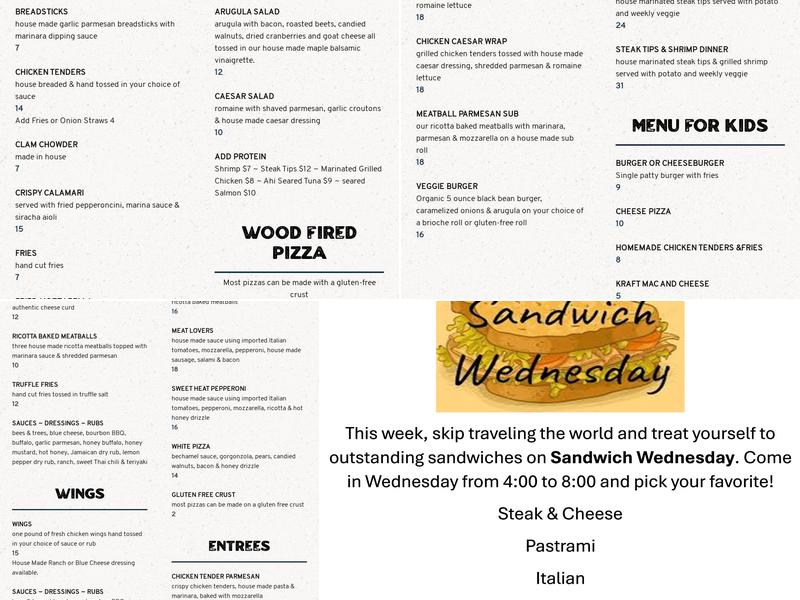 1840 Restaurant Menu