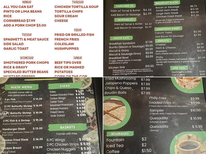 Dave's Diner Menu