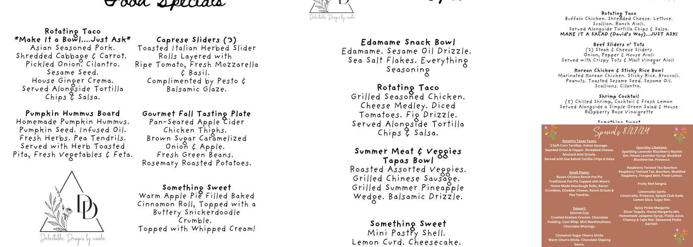 Delectable Designs by Nicole Menu