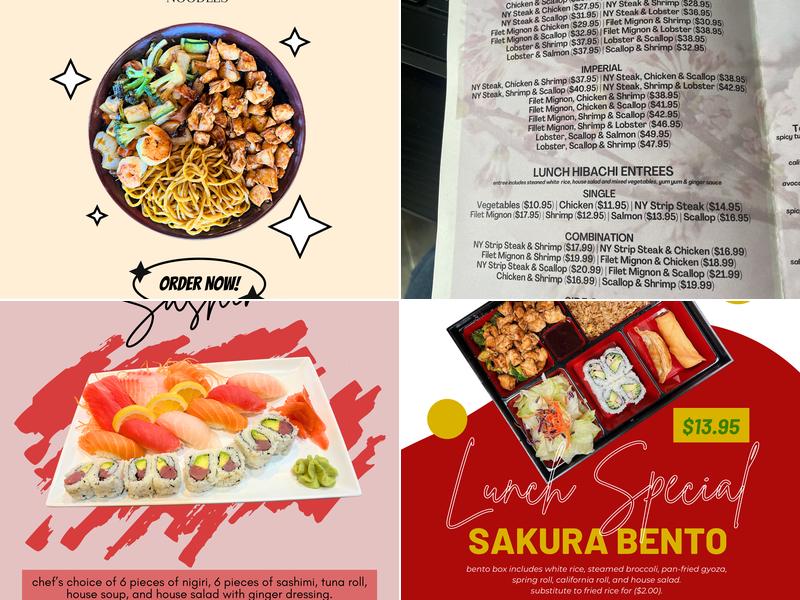 Sakura Japanese Steak House Menu
