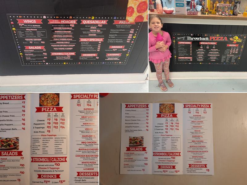 Throwback Pizza Menu