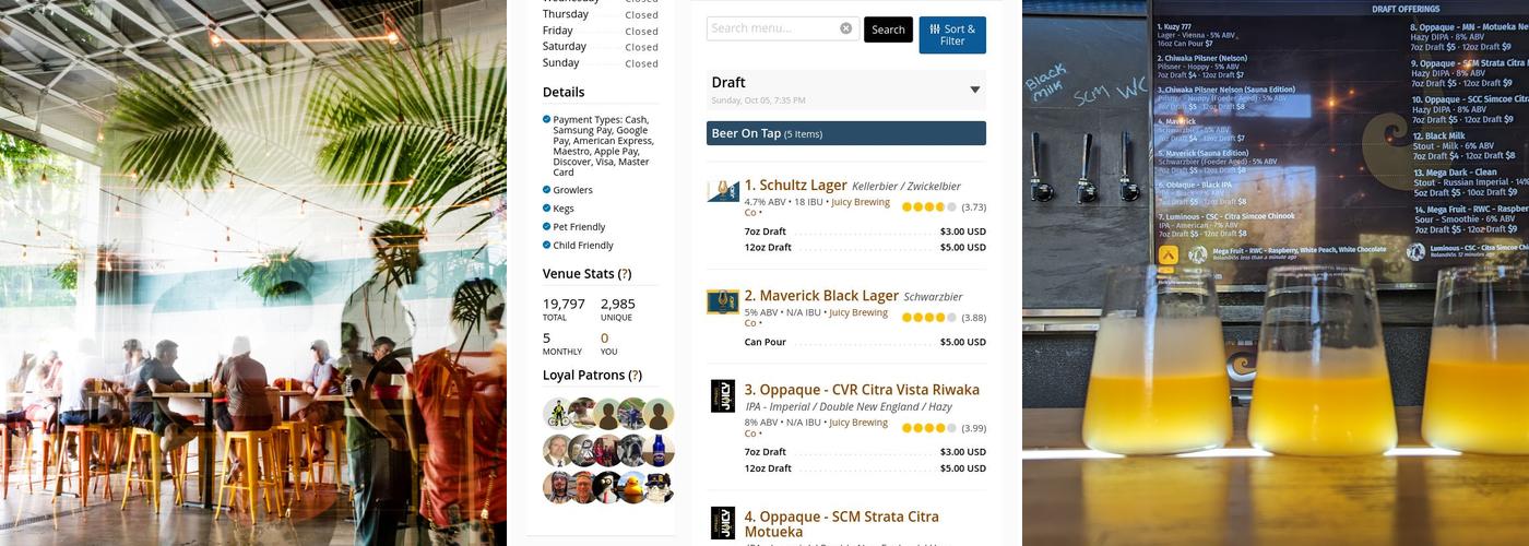 Juicy Brewing Co Menu