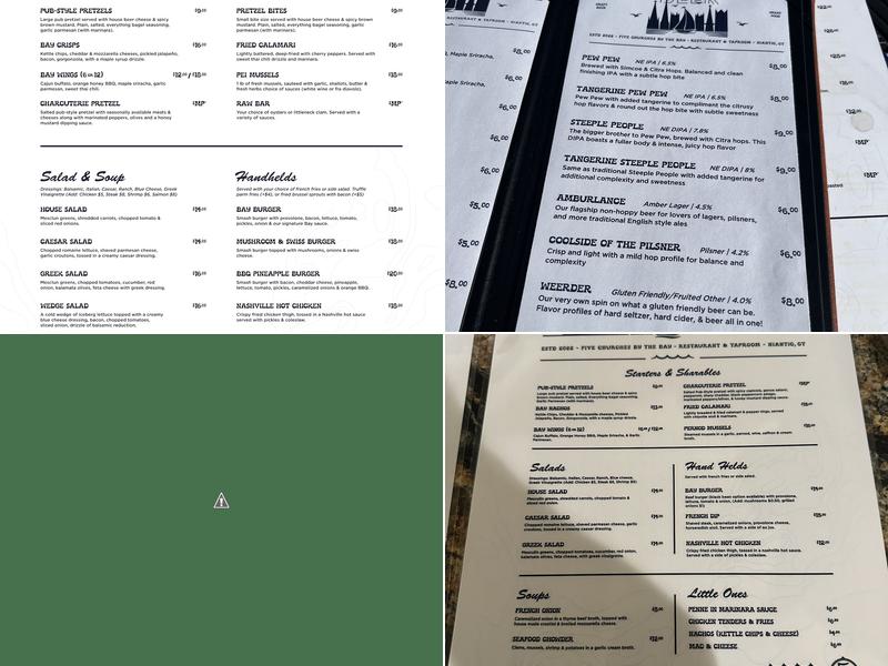Five Churches By The Bay Menu