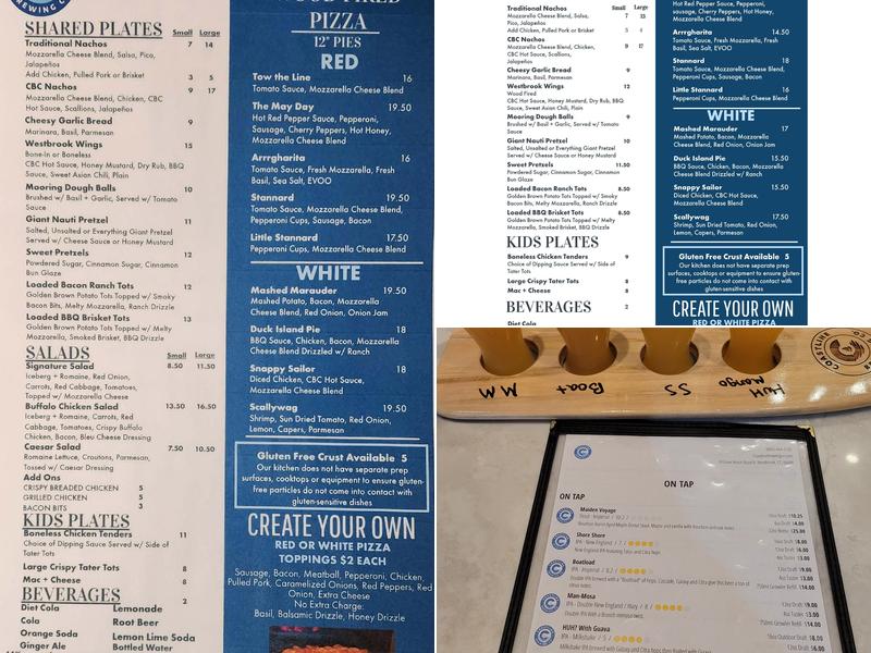 Coastline Brewing Company & Pizzeria Menu