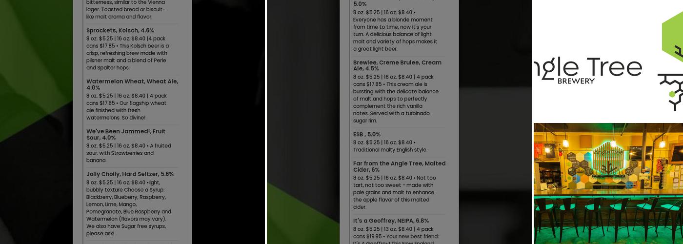 Angle Tree Brewery Menu