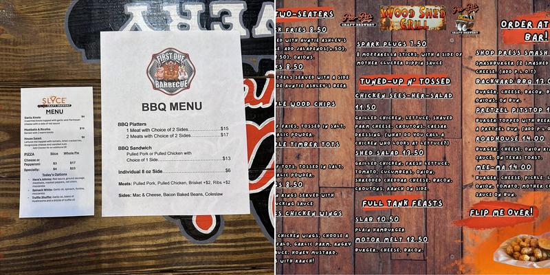 Pee-Pa's Garage Craft Brewery Menu