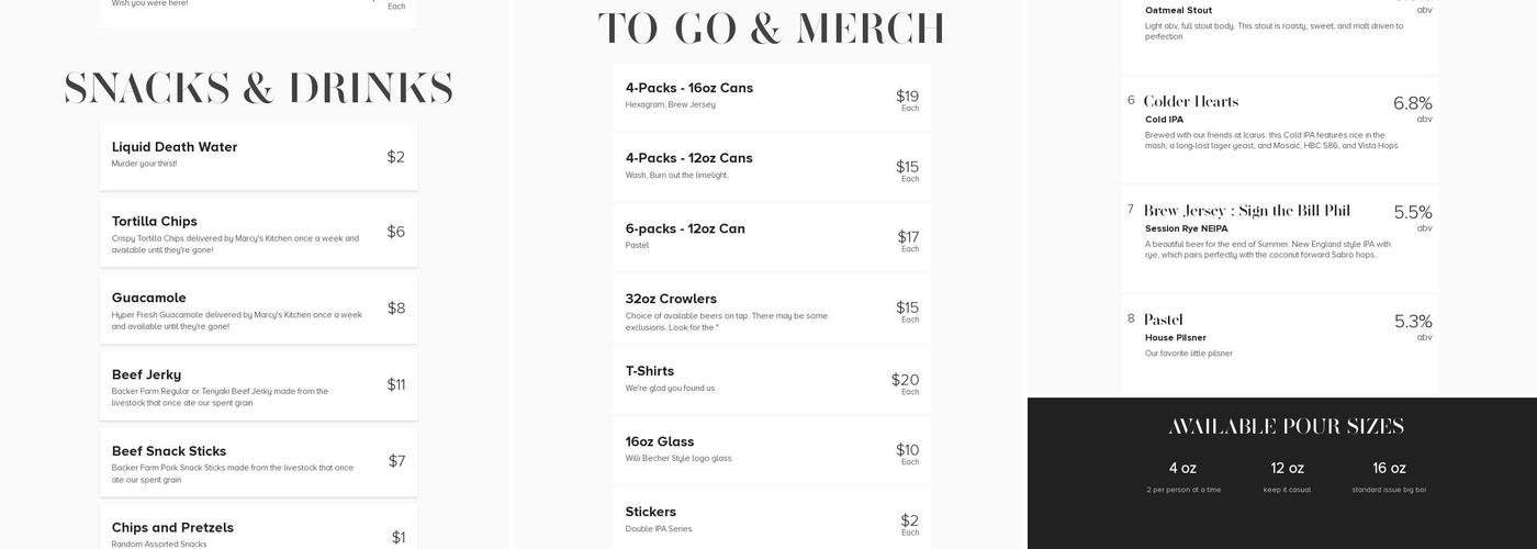 Autodidact Beer Menu