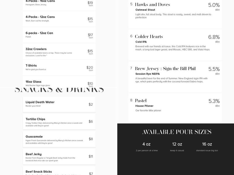 Autodidact Beer Menu