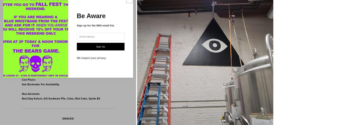 Illuminated Brew Works Menu