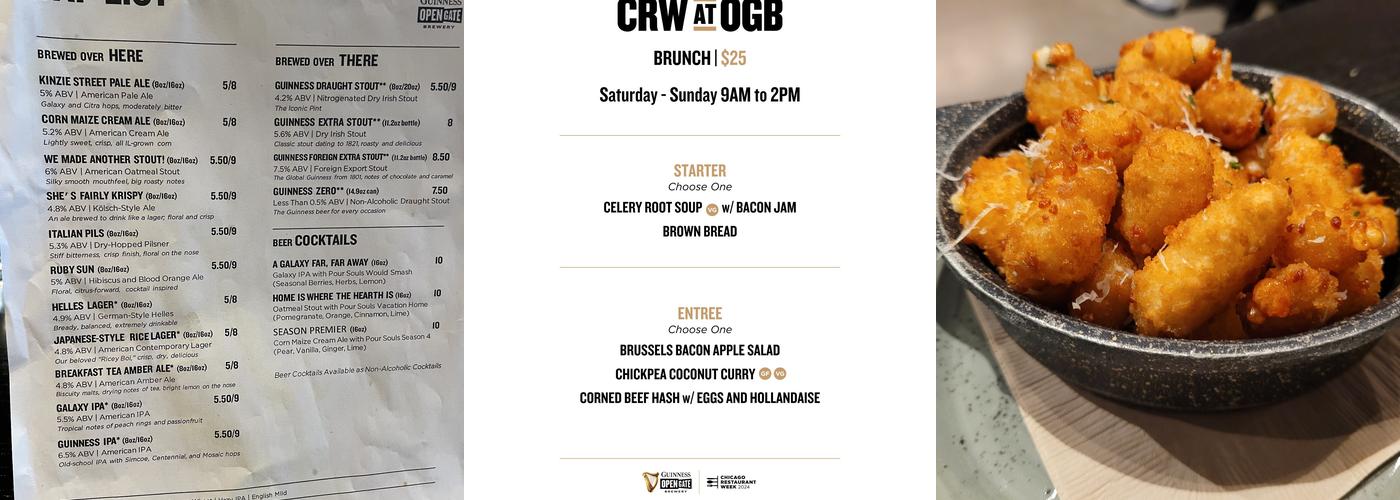 Guinness Open Gate Brewery – West Loop Menu