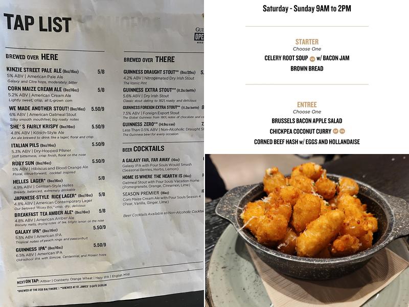 Guinness Open Gate Brewery – West Loop Menu