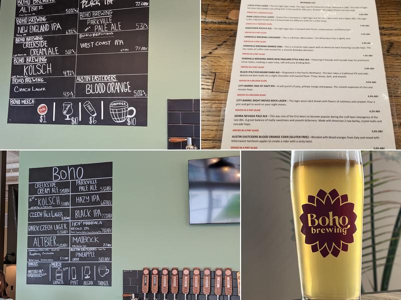 Boho Brewing Menu