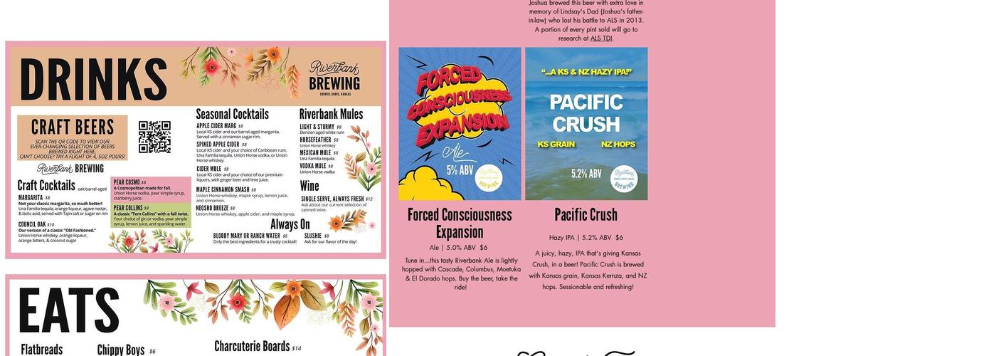 Riverbank Brewing Menu