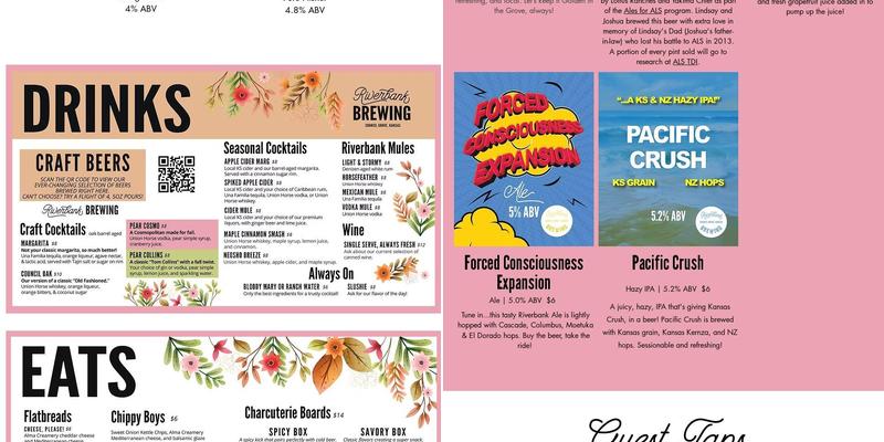Riverbank Brewing Menu
