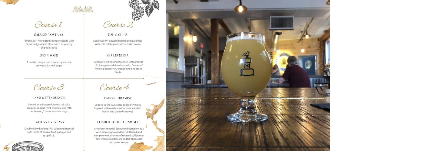 Coastal Mass. Brewing Menu