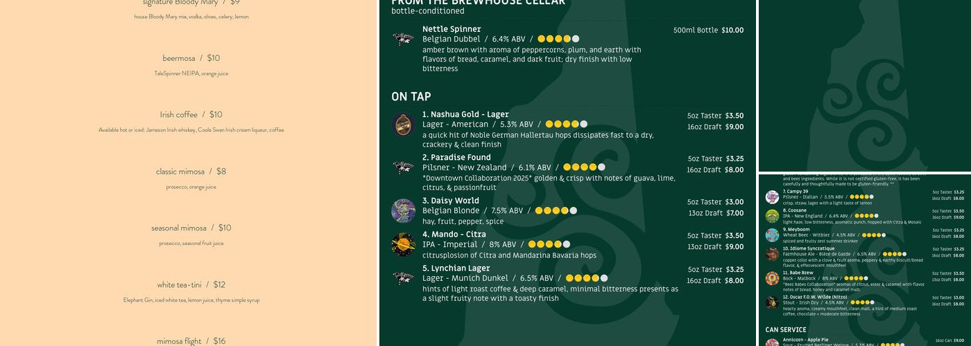 Talespinner Brewery (located at Rambling House Food & Gathering) Menu