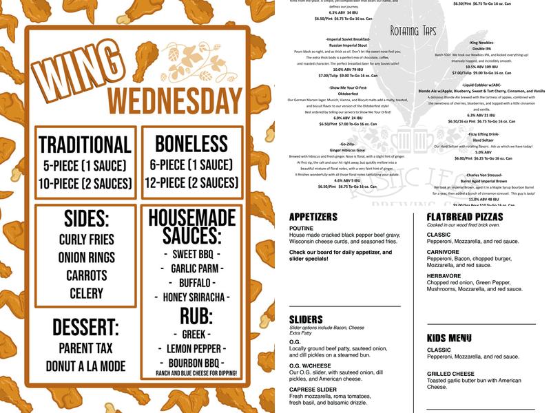 Rustic Leaf Brewing Company Menu