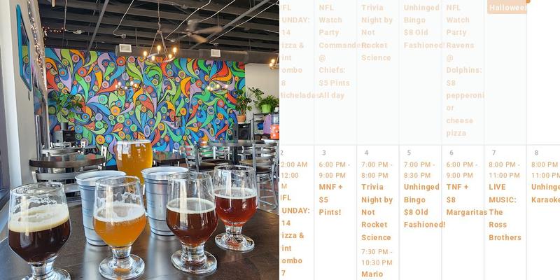 Unhinged Brewing Menu