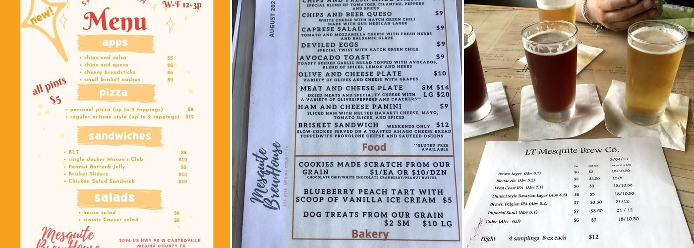 LT Mesquite Brew Co. Menu