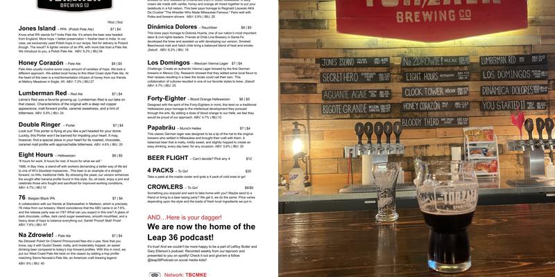 Torzala Brewing Co. Menu