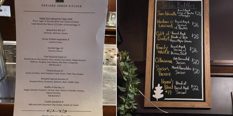 Sante Adairius Rustic Ales Oakland Arbor Menu