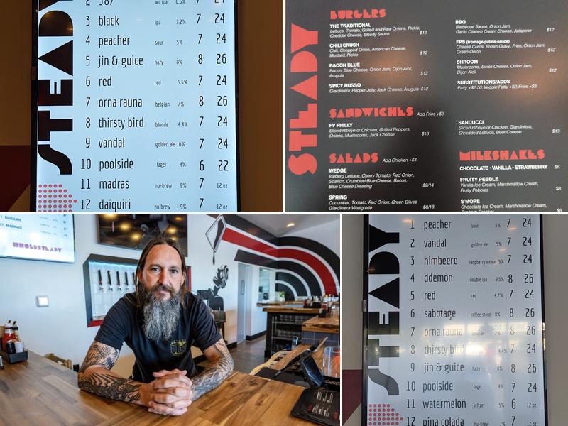 Steady Kitchen and Taps Menu