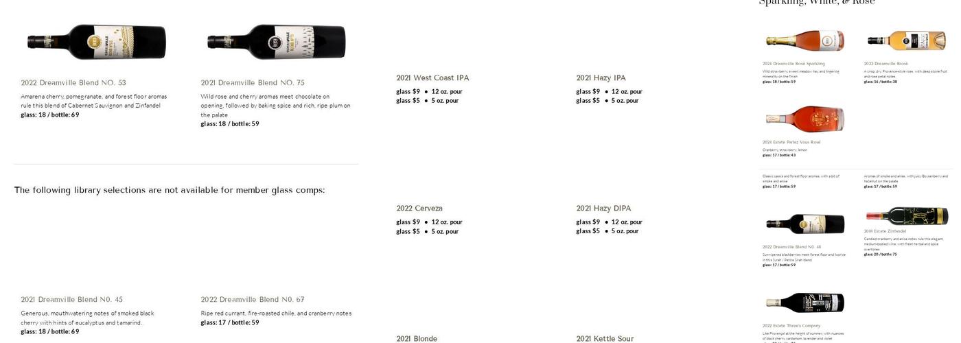 Akash Winery & Vineyard Menu