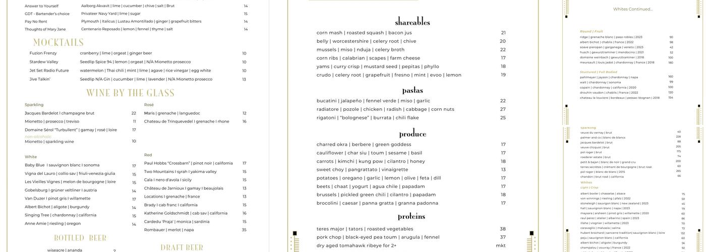 The Lobbyist Menu