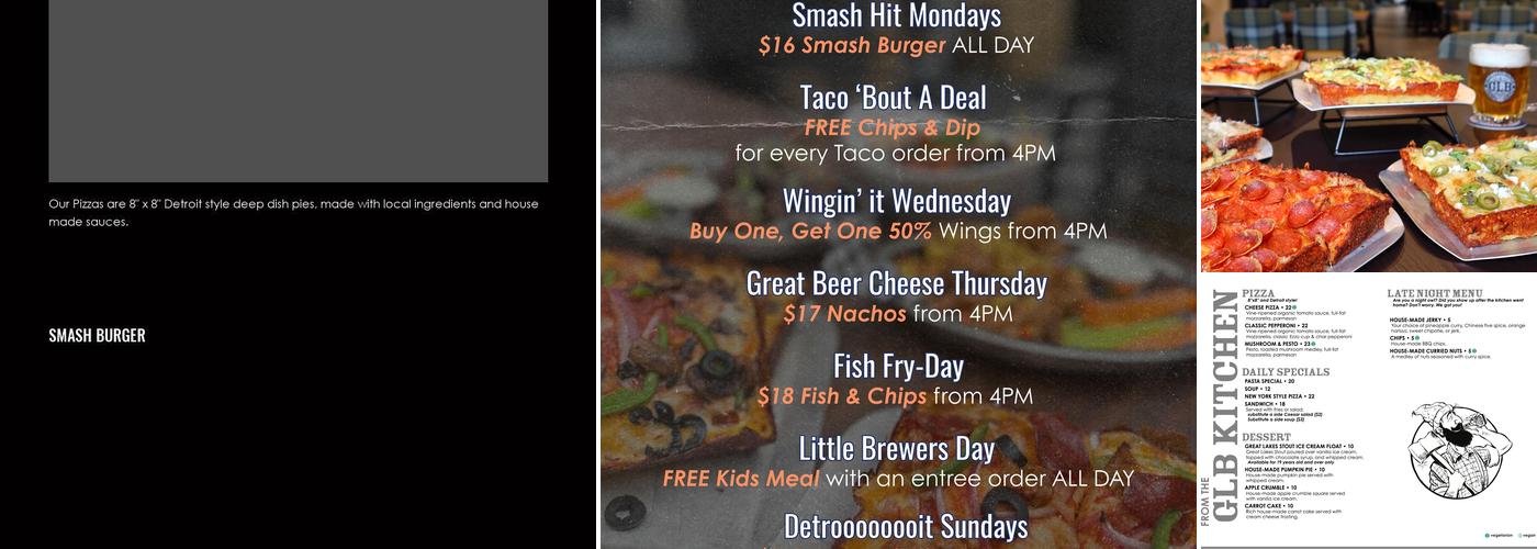 Great Lakes Brewpub Menu