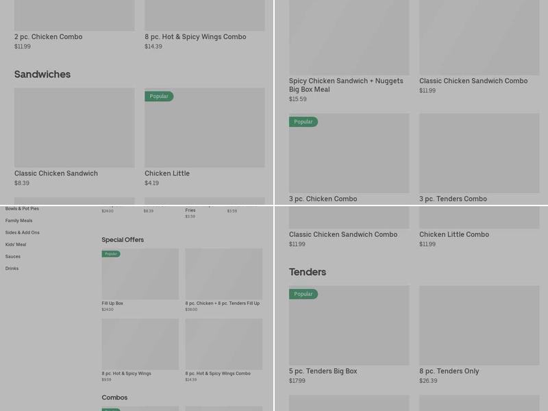 KFC Menu