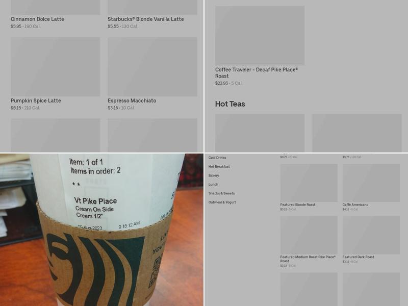 Starbucks Menu