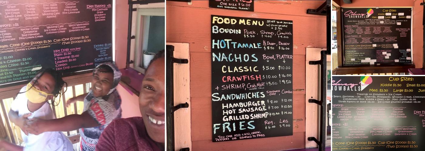 Sidney's Snowballs Menu