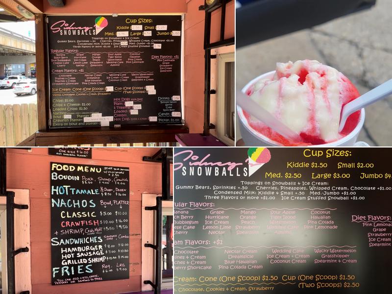 Sidney's Snowballs Menu