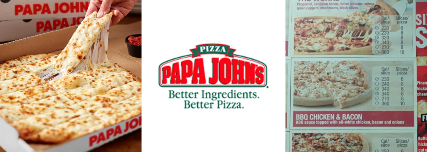 Papa Johns Pizza Menu