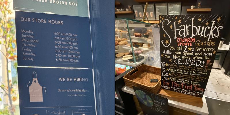 Starbucks Menu