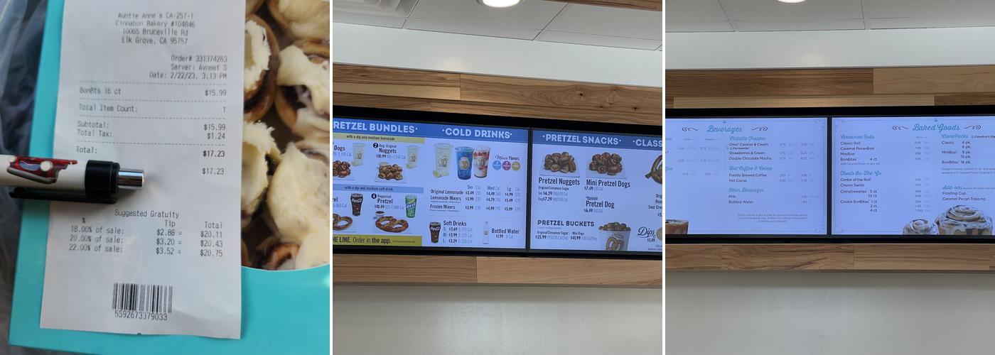 Cinnabon Menu