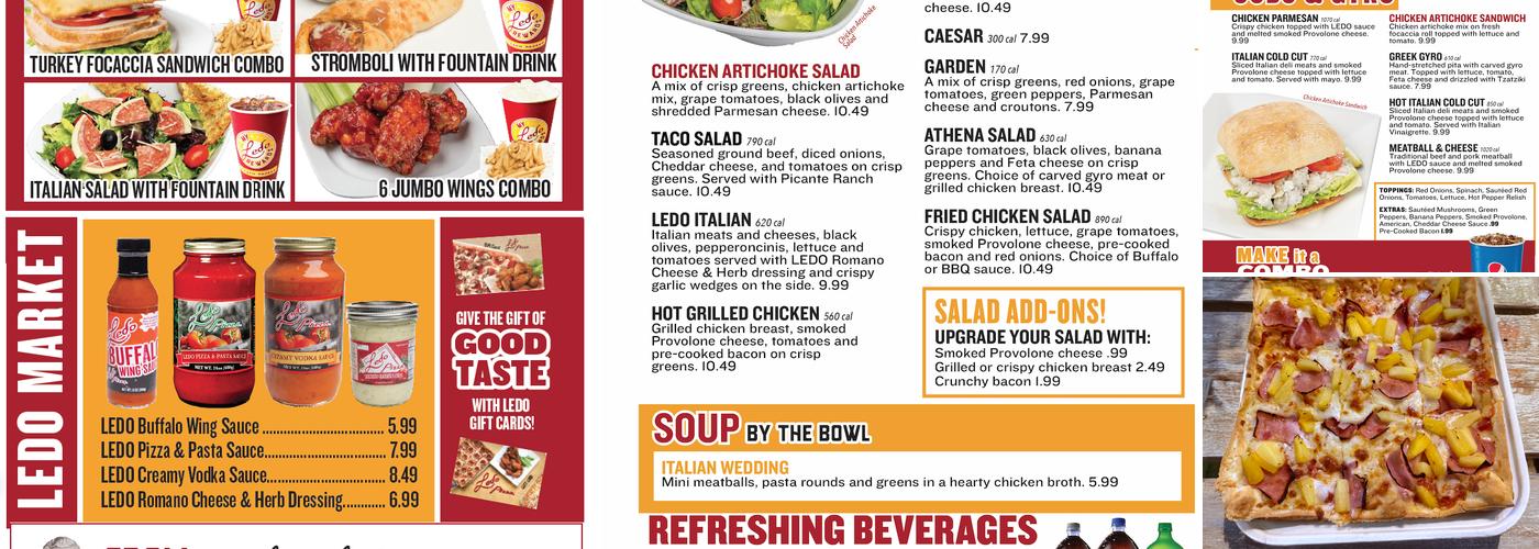 Ledo Pizza Menu