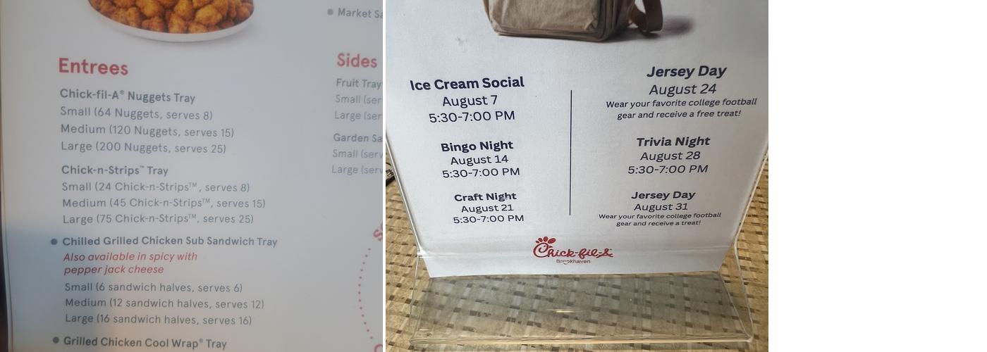 Chick-fil-A Menu