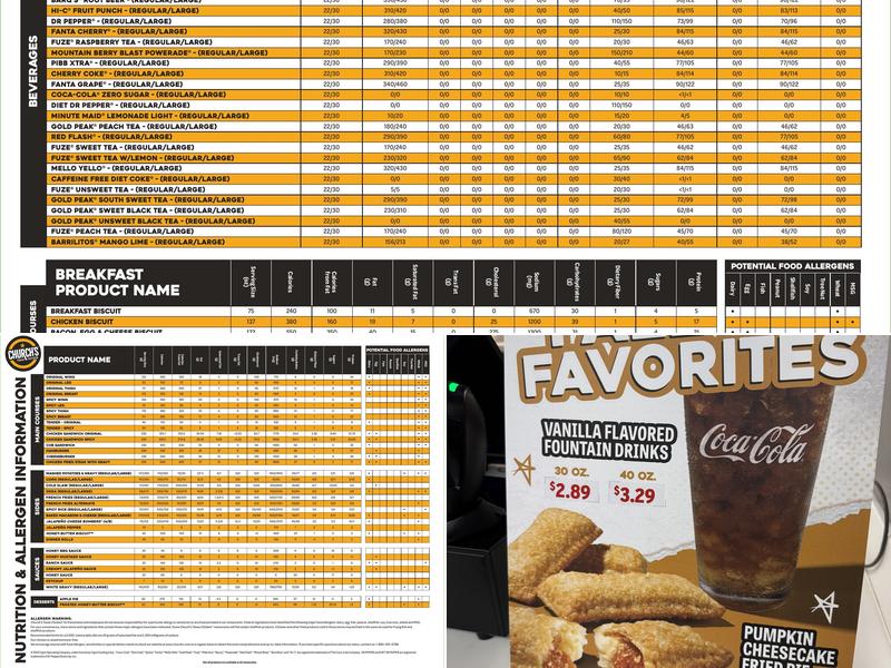 Church's Texas Chicken Menu